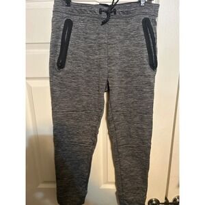 American Eagle AEactive Flex Joggers Mens Medium Gray Neon Fleece Lined Sweats